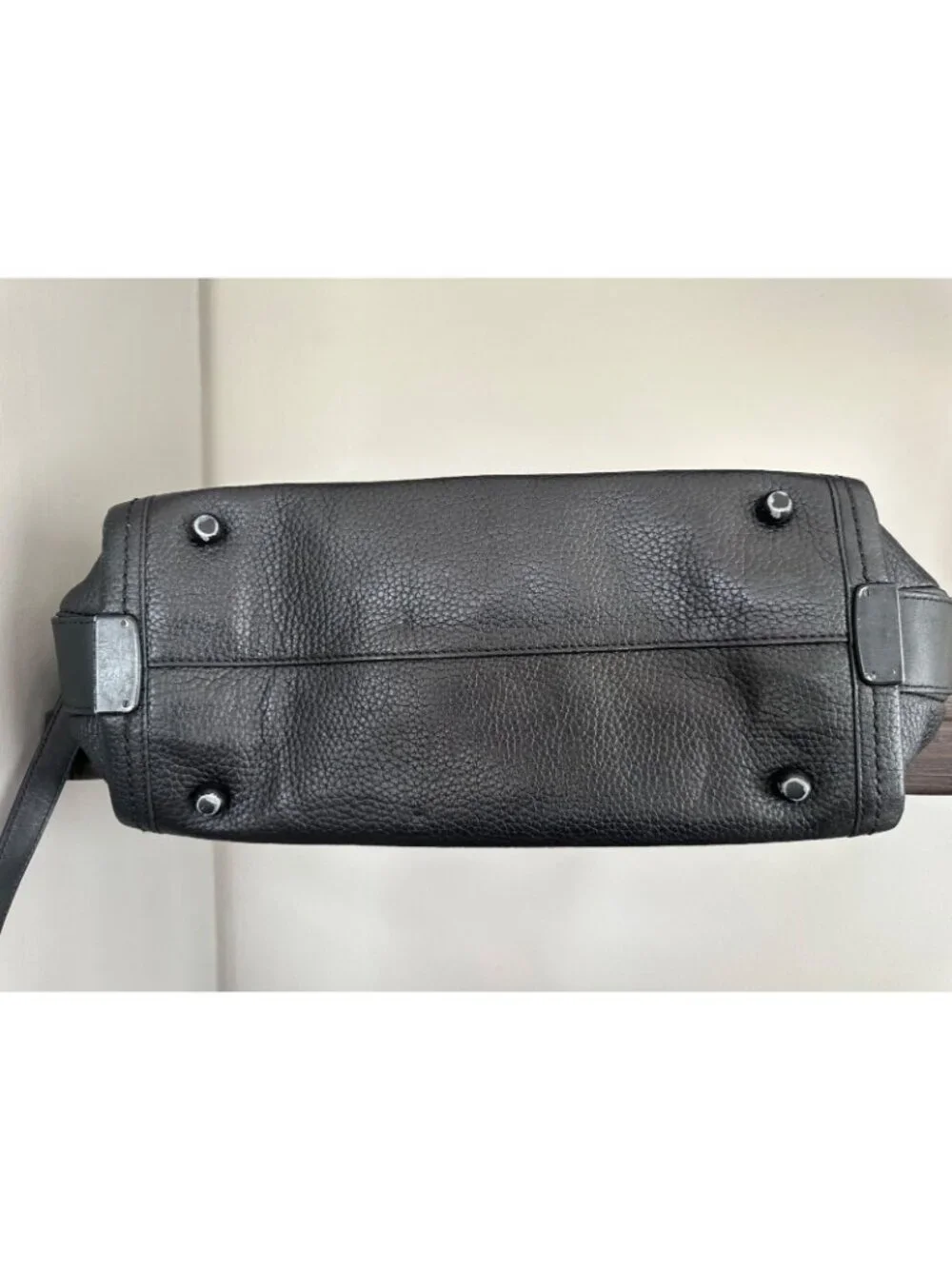 Coach Swagger 27 All Black Pebbled Leather Bag Satchel Timeless Classic